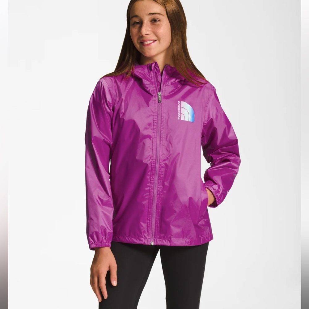 The North Face. Girls Large (12). Purple ‘Zipline’ Rain Jacket. Mint condition.